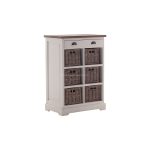 Recycled Teak White Dyed & Koboo Rattan Chest Albatera