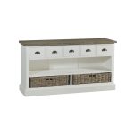 Recycled Teak White Dyed & Koboo Rattan Dresser Albatera