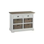 Recycled Teak White Dyed & Koboo Rattan Dresser Albatera
