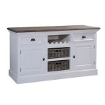 Recycled Teak White Dyed & Koboo Rattan Dresser Albatera